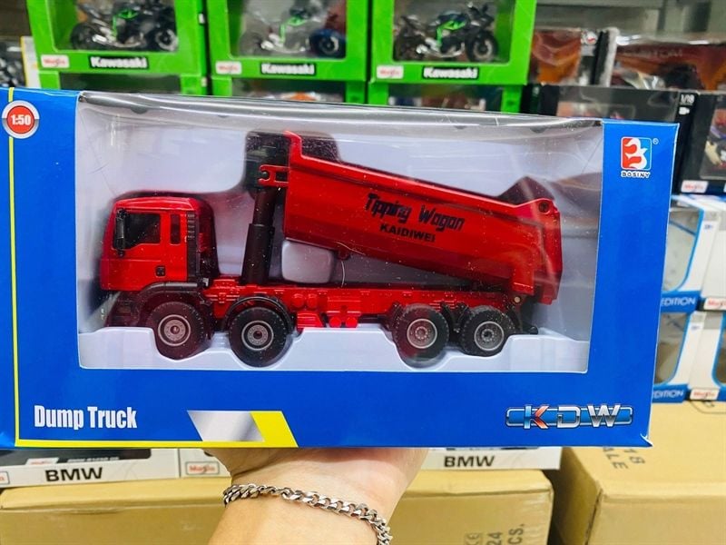  Mô hình xe tải tự đổ bằng kim loại tỉ lệ 1:50 KDW Kaidiwei 1385 