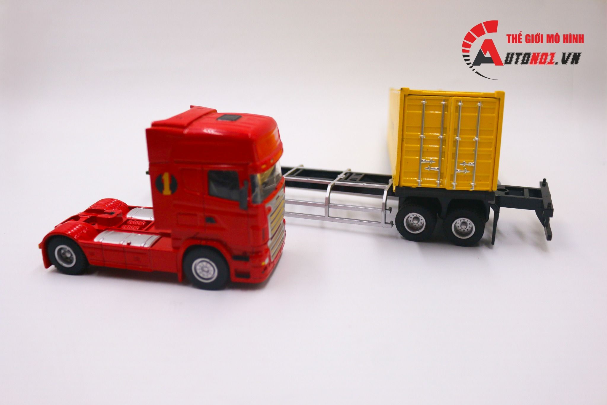  Mô hình xe tải container 1:50 huayi alloy 7648 