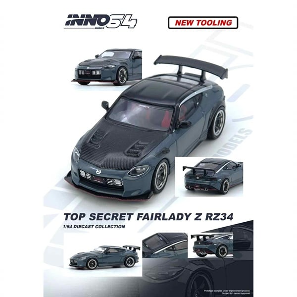  Mô hình xe TOP SECRET FAIRLADY Z (RX34) Stealth Gray tỉ lệ 1:64 Inno64 IN64-Z34TS-SG 
