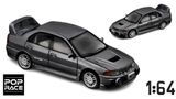  Mô hình xe Mitsubishi Lancer Evolution Iv Dark Grey tỉ lệ 1:64 PopRace PR640327 