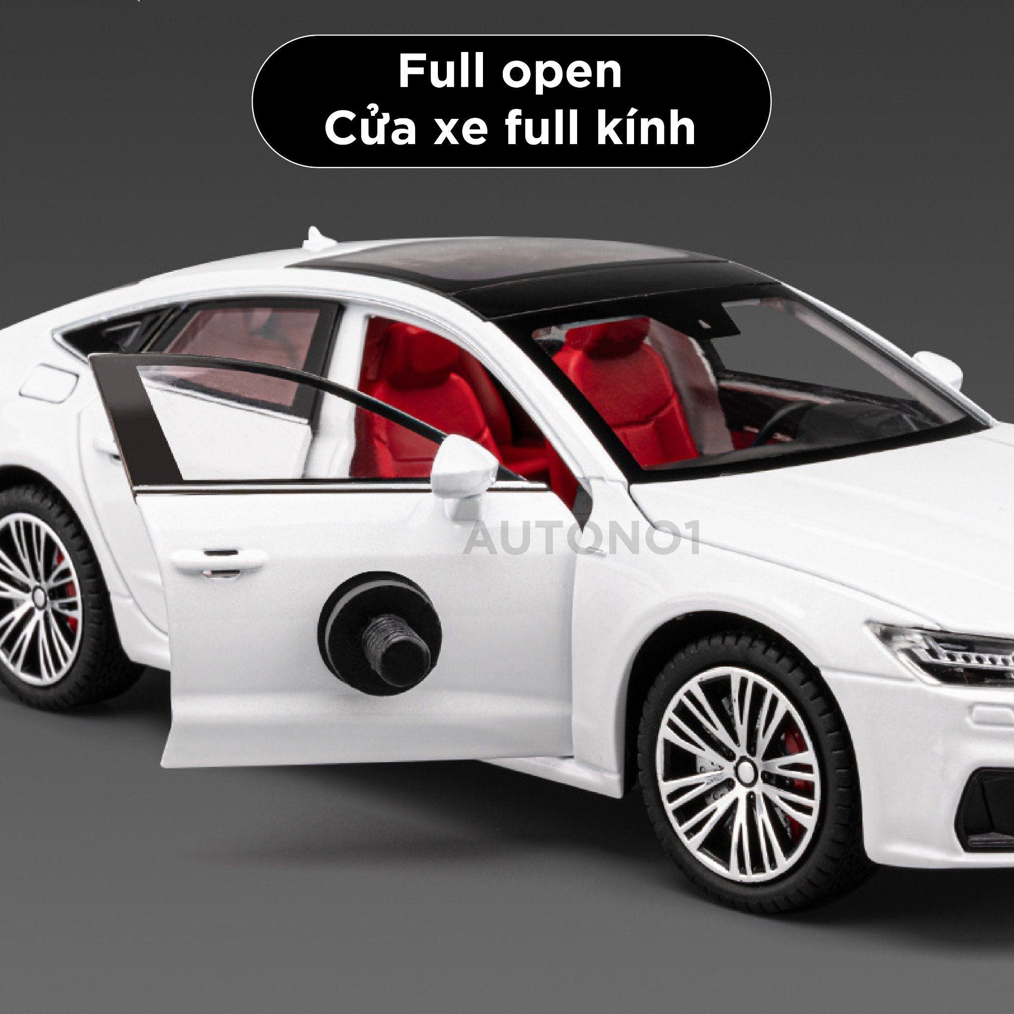  Mô hình xe Audi A7 full open, đánh lái được, có đèn và âm thanh tỉ lệ 1:24 Chezhi OT420 