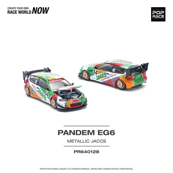  Mô hình xe Pandem Honda Civic EG6 v1.5 JACCS tỉ lệ 1:64 Poprace PR640128 