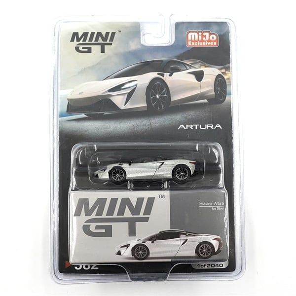  Mô hình xe McLaren Artura Ice Silver card tỉ lệ 1:64 MiniGT 