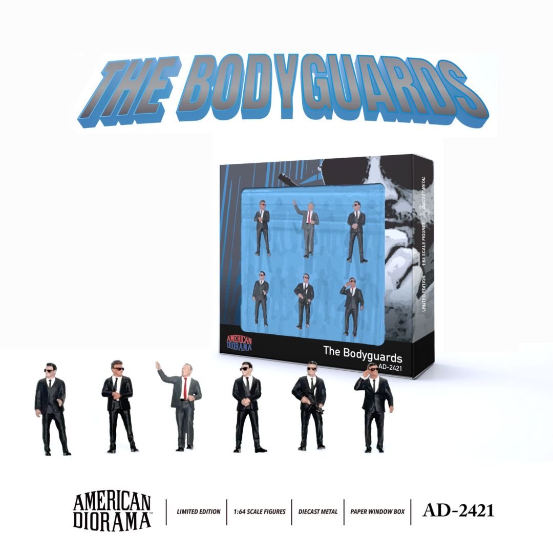  Set mô hình nhân vật 5 vệ sĩ + tổng thống bằng kim loại tỉ lệ 1:64 American Diorama AD-2421 