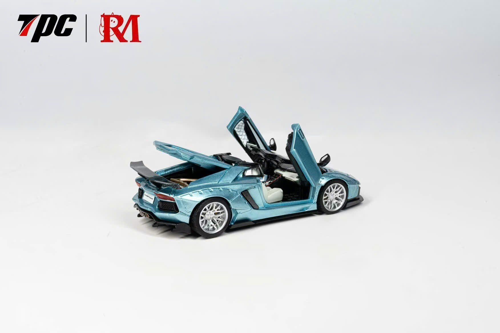  Mô hình xe Lamborghini Aventador LP700-4 LBWK wide body mở 2 cửa + nắp máy sau limited edition 500pcs tỉ lệ 1:64 TPC x Rhino Model RM Rhino OT64133 