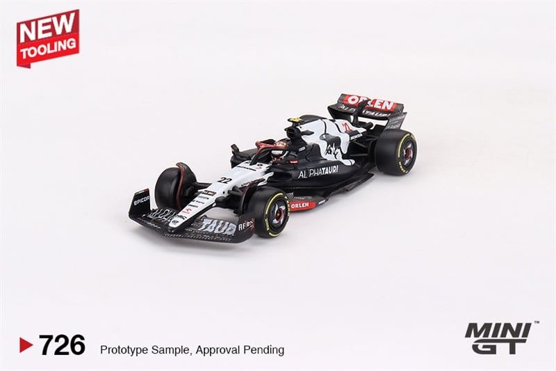  Mô hình xe AlphaTauri AT04 #22 Yuki Tsunoda 2023 F1 2023 Australian GP tỉ lệ 1:64 Mini GT MGT00726 