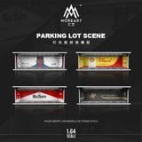  Hộp trưng bày mica mô phỏng bãi đỗ xe MARTINI kích thước 30x13.3x10cm tỉ lệ 1:64 MoreArt MO914013 