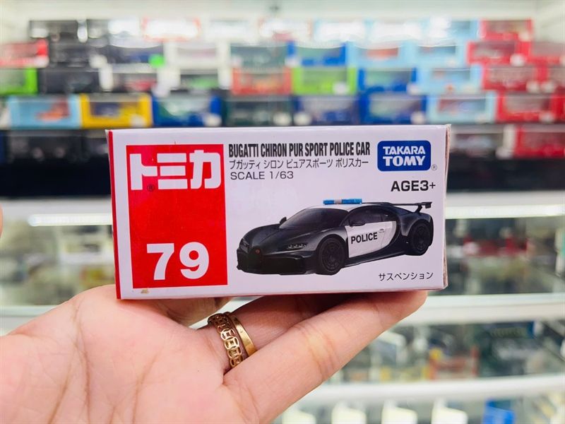  Mô hình xe Asia 150 Bugati Chiron Bur Sport Police No.79 tỉ lệ 1:63 Tomica 944171 