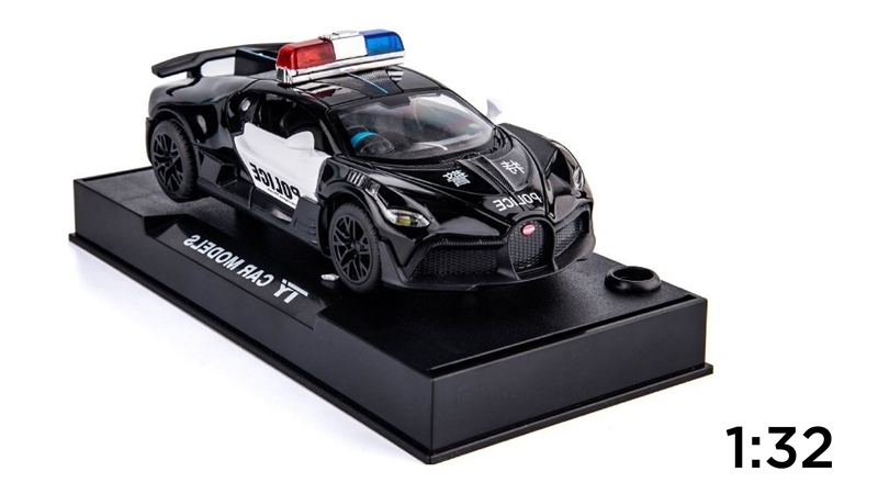  Mô hình xe ô tô Bugatti Divo police black full open tỉ lệ 1:32 Ty model OT319 