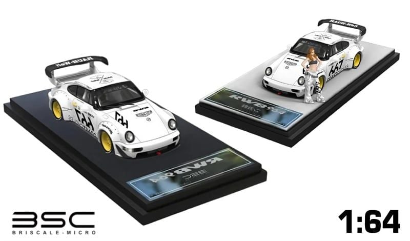  Mô hình xe RWB 964 #667 White Colors tỉ lệ 1:64 BSC Models BSC640866 