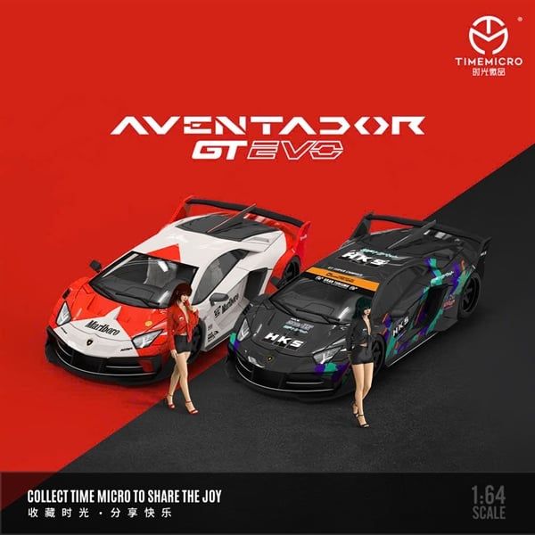  Mô hình xe Lamborghini GT EVO HKS racing tỉ lệ 1:64 Time micro TM643824 
