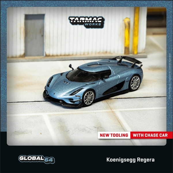  Mô hình xe Koenigsegg Regera Light Blue Metallic tỉ lệ 1:64 Tarmac T64G-TL017-LB 