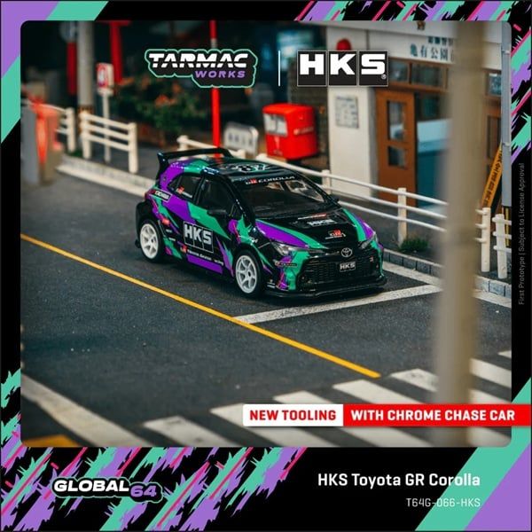  Mô hình xe HKS Toyota GR Corolla tỉ lệ 1:64 Tarmac Works T64G-066-HKS 