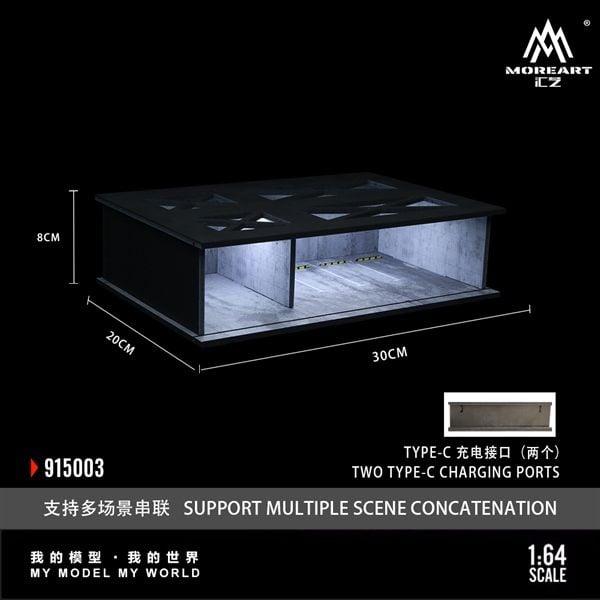  Hộp trưng bày mica mô phỏng Underground parking garage lighting version assembly scene 03 tỉ lệ 1:64 More Art MO915003 