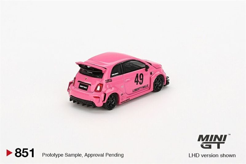  Mô hình xe ABARTH 595 LB-WORKS x Abas Works Pink tỉ lệ 1:64 MiniGT MGT00851-CH 