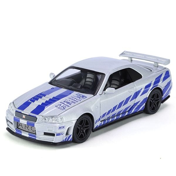  Mô hình xe Nissan GT-R R34 có âm thanh - đèn - full open tỉ lệ 1:32 Chimei model OT459 