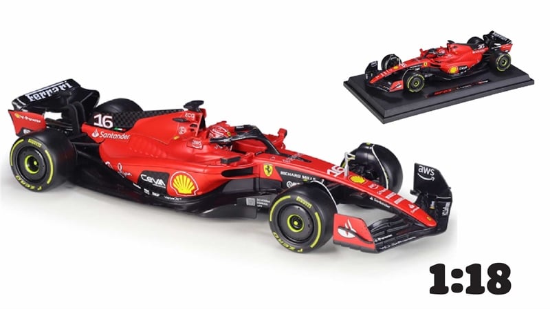  Mô hình xe đua F1-75 Ferrari Formula Racing SF23 2023 tỉ lệ 1:18 18-16812 Bburago OT285 
