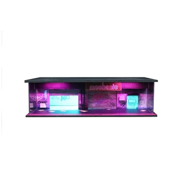  Hộp trưng bày mica mô phỏng gara Cyberpunk Series Light Edition Assembly Scene tỉ lệ 1:64 MoreArt MO914302 