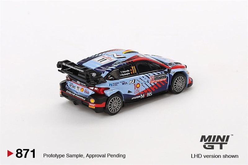  Mô hình xe Hyundai i20 N Rally1 Hybrid #11 2024 Rallye Monte-Carlo Winner card tỉ lệ 1:64 MiniGT MGT00871 