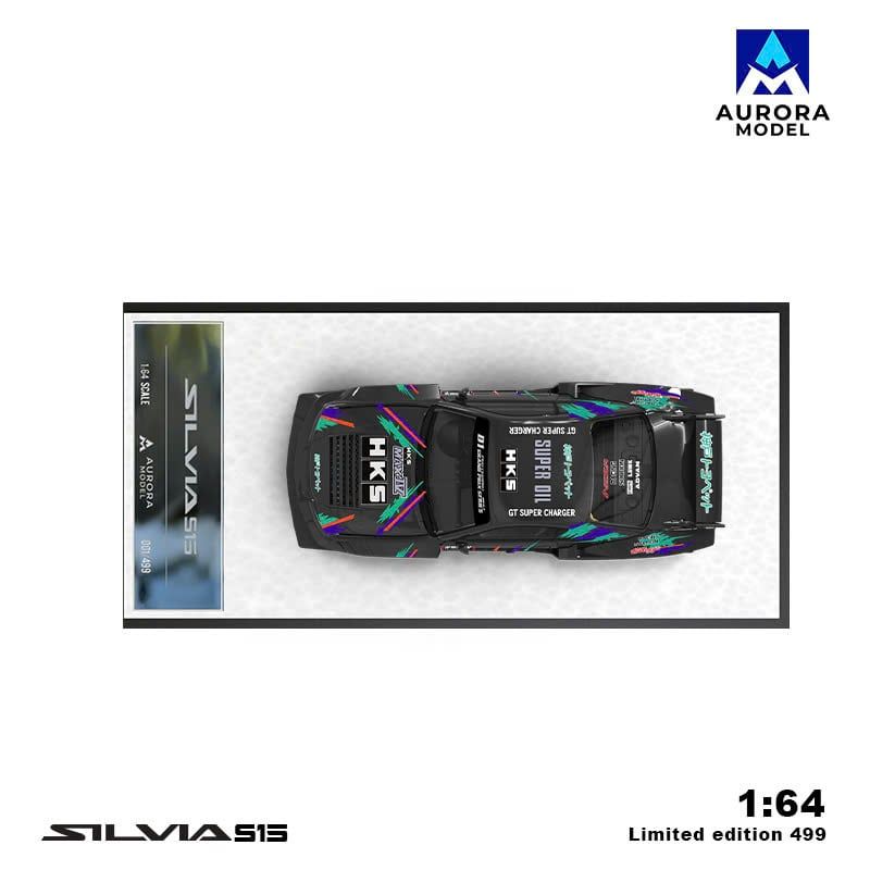  Mô hình xe Nissan S15 HKS tỉ lệ 1:64 Aurora Model AM646008 