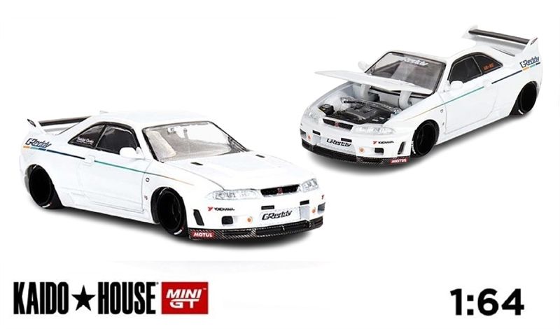  Mô hình ô tô Nissan Skyline GT-R(R33) Greddy GR33 V1 Loose tỉ lệ 1:64 MiniGT x Kaido House KHMG113 