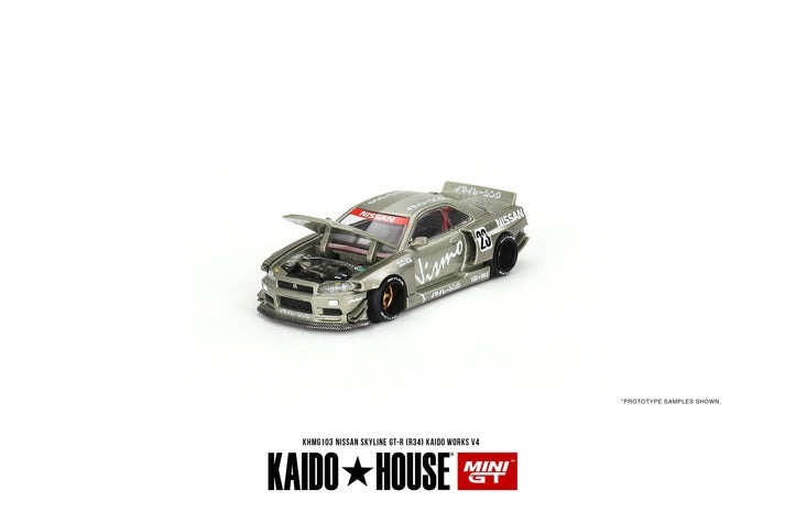  Mô hình xe Nissan Skyline GT-R (R34) Kaido Works V4 tỉ lệ 1:64 Kaido House x MiniGT KHMG103 