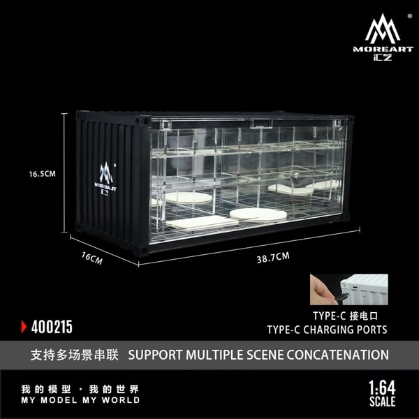  Hộp trưng bày container mô phỏng Mirror Parking Scene Simulation Model tỉ lệ 1:64 MoreArt MO400215 