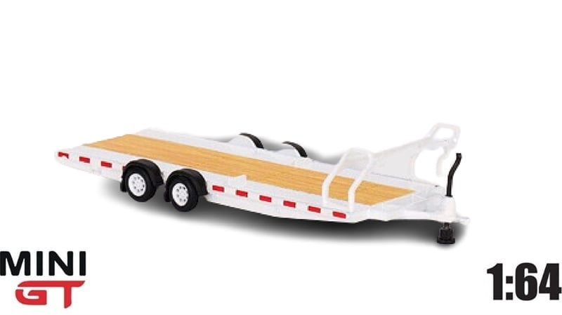  Mô hình phụ kiện rơ móc kéo xe Car Hauler Trailer White tỉ lệ 1:64 MiniGT MGTAC21 