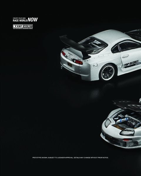  Mô hình xe Top Secret GT300 Supra Siler tỉ lệ 1:64 Poprace PR640324 