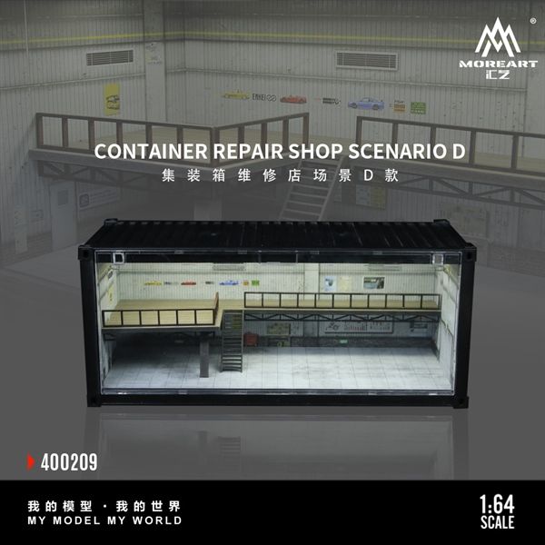  Hộp trưng bày mica container mô phỏng Repair Shop Scene D Model tỉ lệ 1:64 MoreArt MO400209 