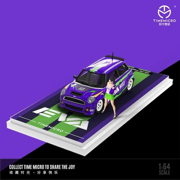  Mô hình xe MINI COOPER-Purple EVA tỉ lệ 1:64 Time Micro TM643637 
