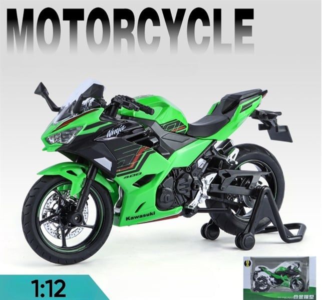  Mô hình xe Kawasaki Ninja 400 tỉ lệ 1:12 Huayi Alloy MT059 