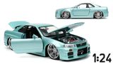  Mô hình xe Fast & Furious Brian's Nissan Skyline GT-R (R34) tỉ lệ 1:24 Jada Toys 54030 