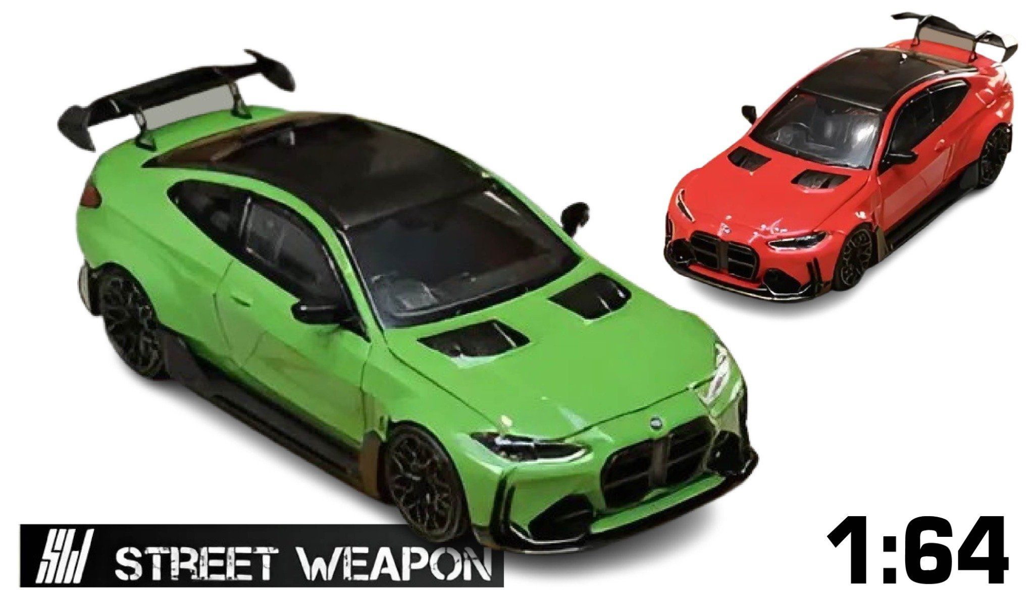  Mô hình xe BMW G82 M4 Wide-Body Modified limited 500pcs tỉ lệ 1:64 Street weapon OT64407 