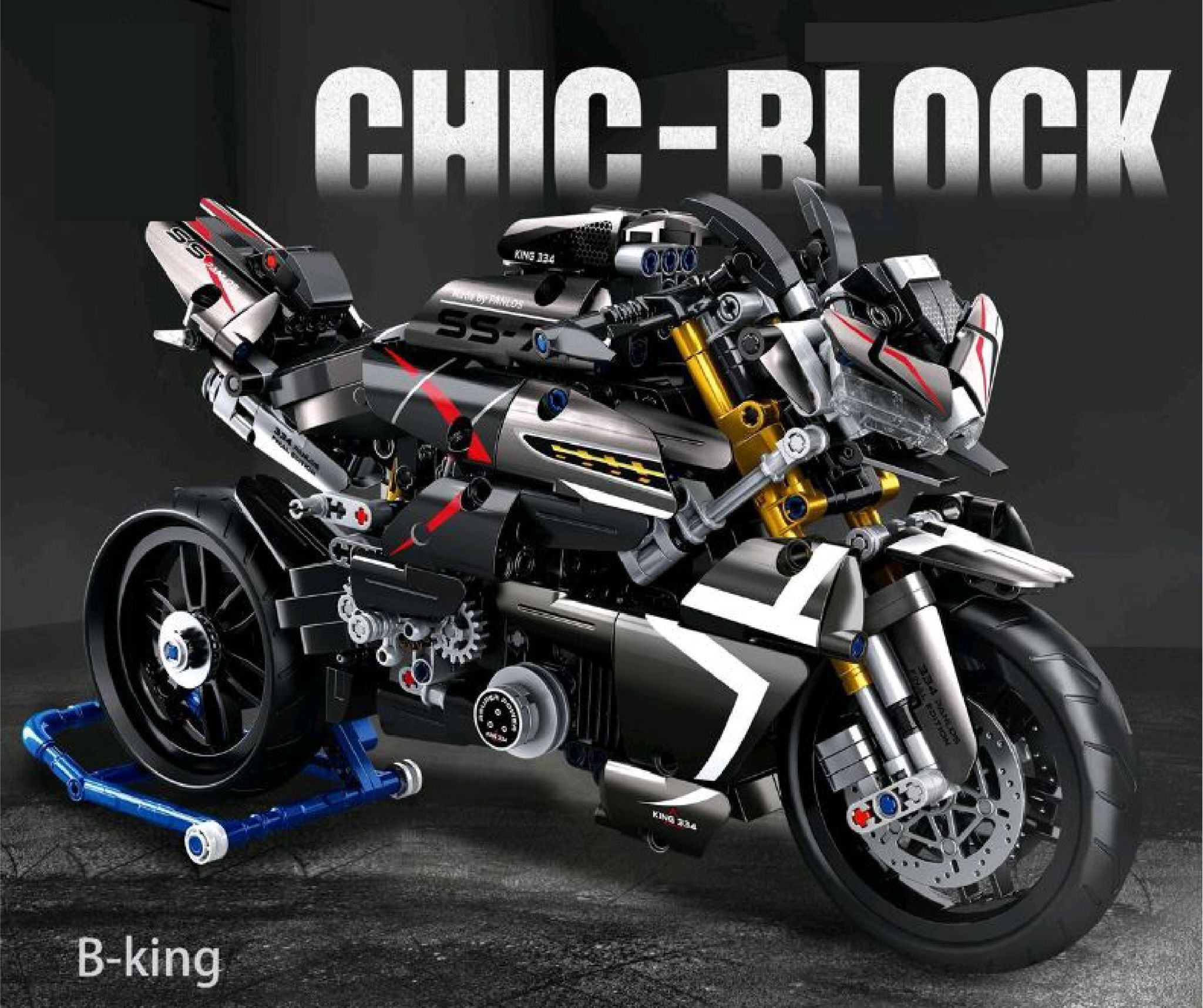  Mô hình xe mô tô lắp ghép Suzuki B King Technic 1056 pcs tỉ lệ 1:8 LG012 