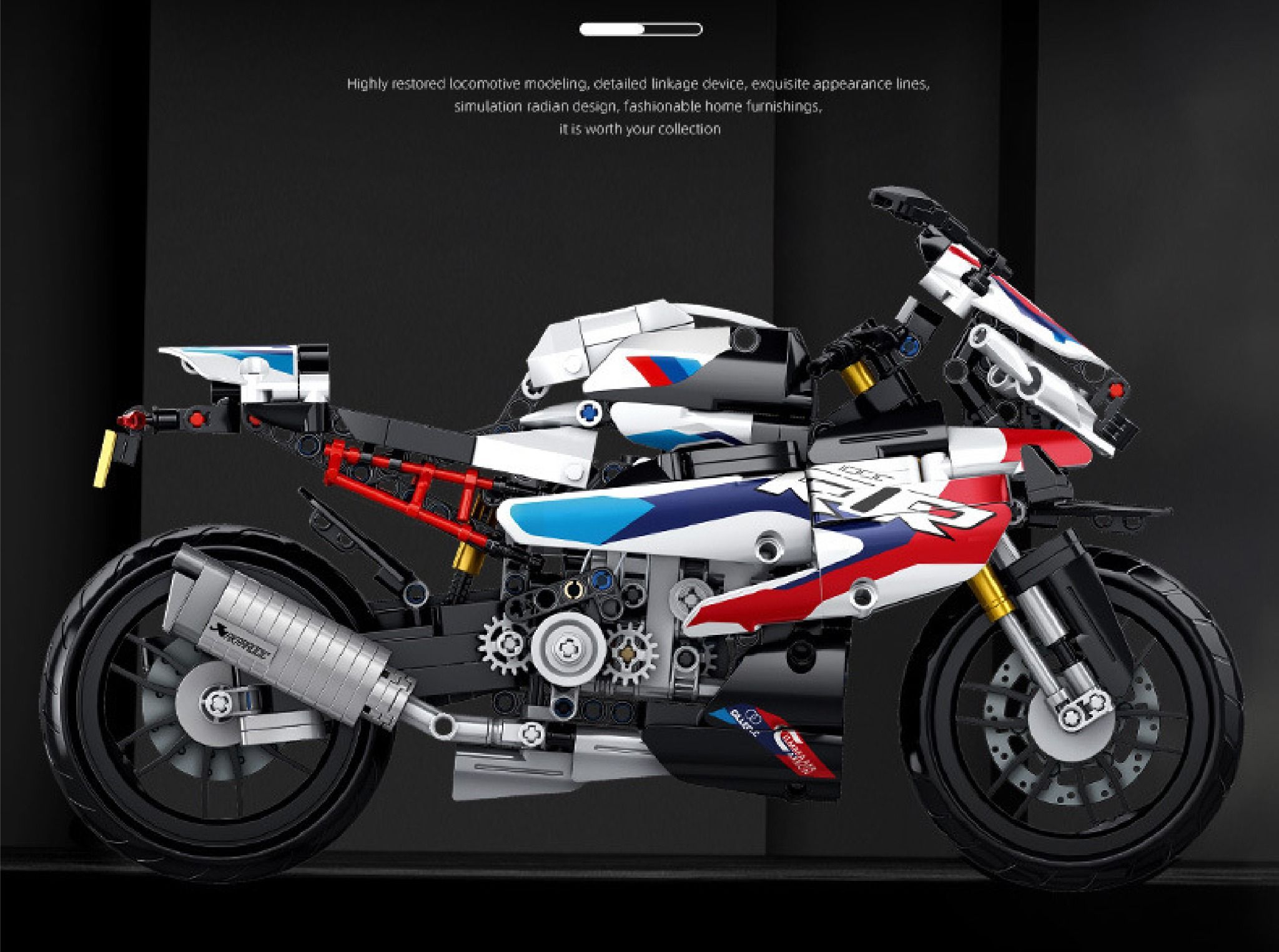  Mô hình xe mô tô lắp ghép BMW M1000RR SBK Technic 912 pcs tỉ lệ 1:6 LG003 