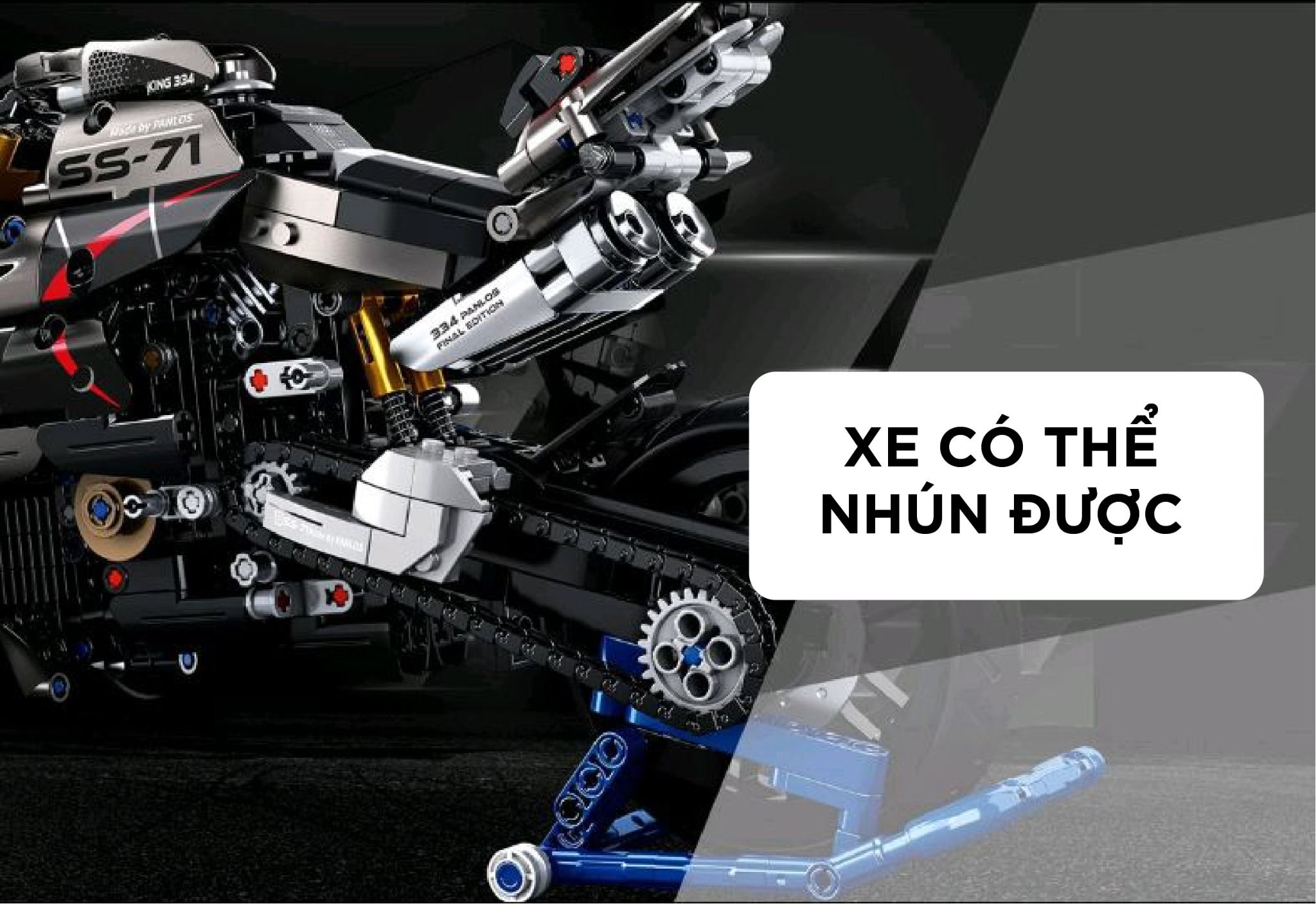  Mô hình xe mô tô lắp ghép Suzuki B King Technic 1056 pcs tỉ lệ 1:8 LG012 