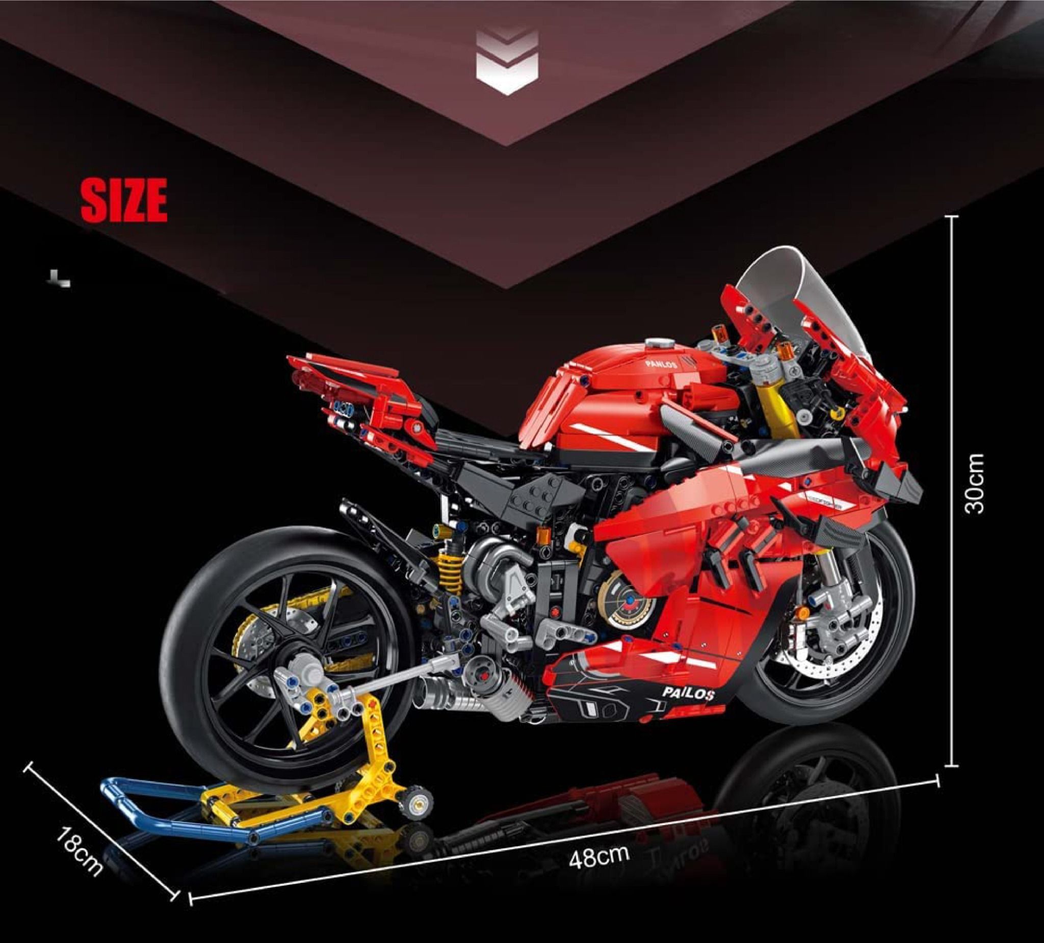  Mô hình xe mô tô lắp ghép Ducati panigale V4S Technic 2129 pcs tỉ lệ 1:5 LG014 