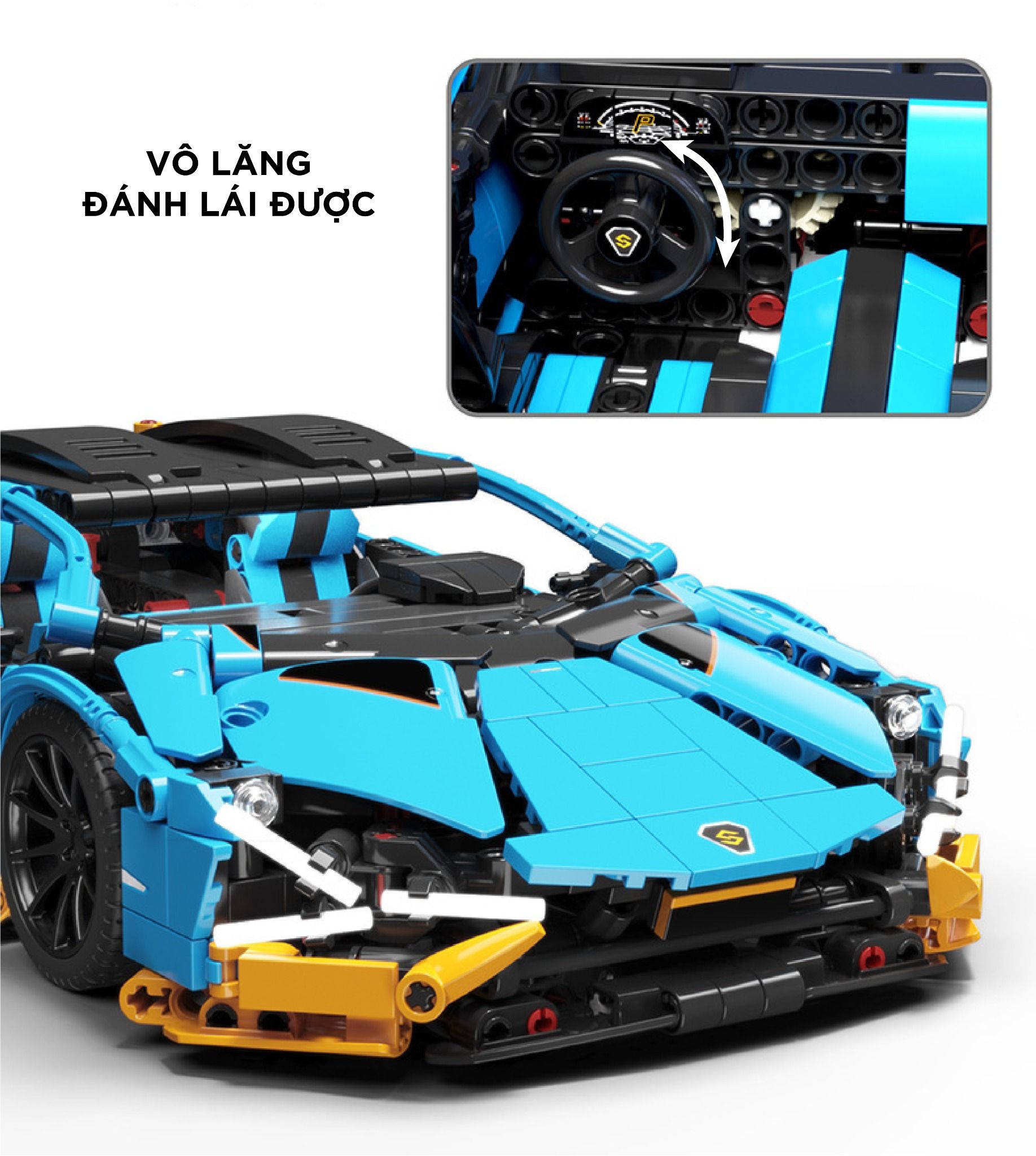  Mô hình xe ô tô lắp ghép Lamborghini Sian Technic 1261 pcs tỉ lệ 1:14 LG007 