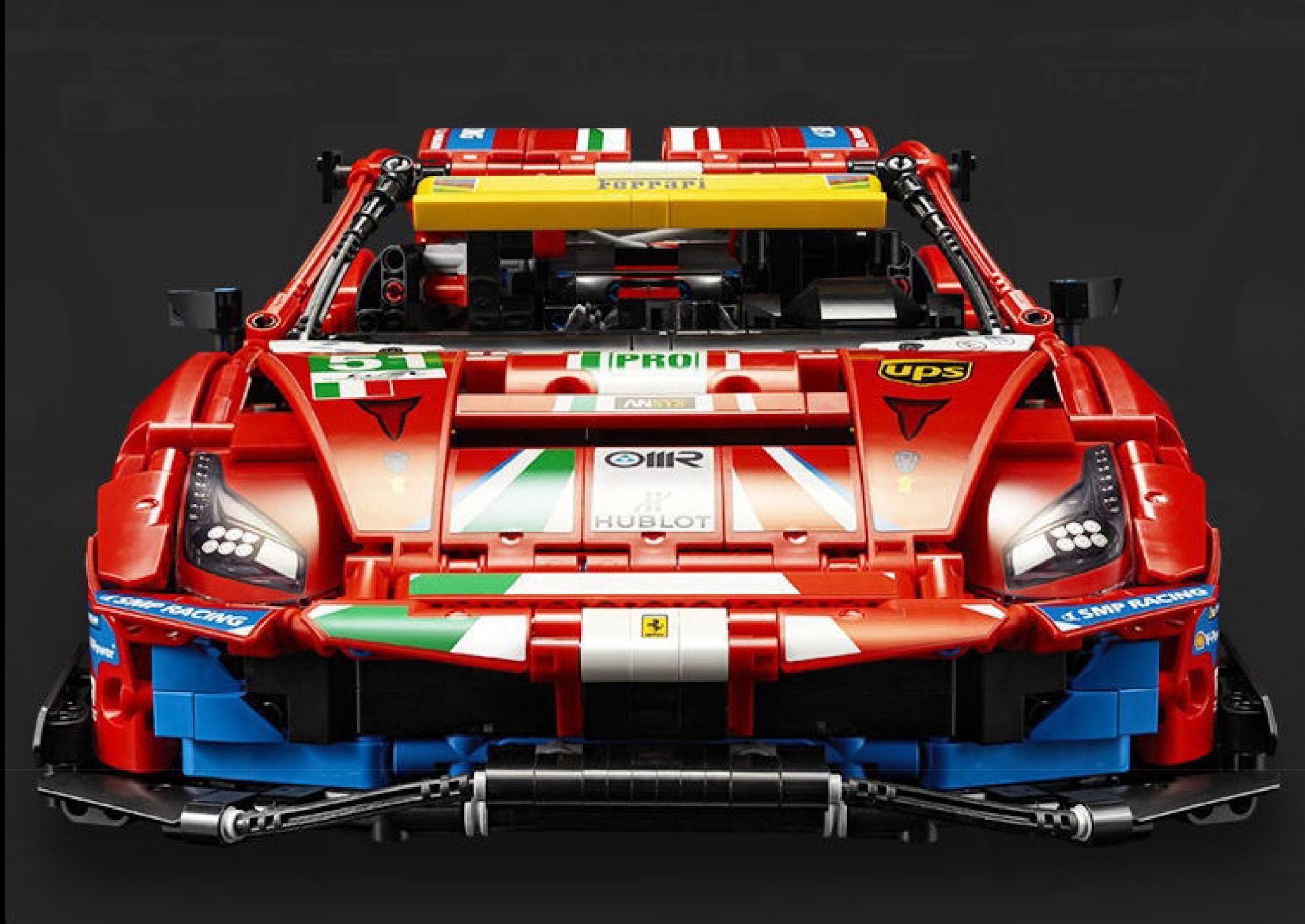  Mô hình xe ô tô lắp ghép Ferrari 488 GTE No.51 Technic 1677 pcs tỉ lệ 1:10 LG008 