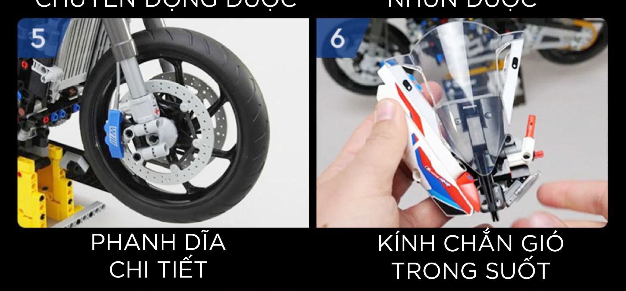  Mô hình xe mô tô lắp ghép BMW M1000RR Technic 1920 pcs tỉ lệ 1:5 LG001 