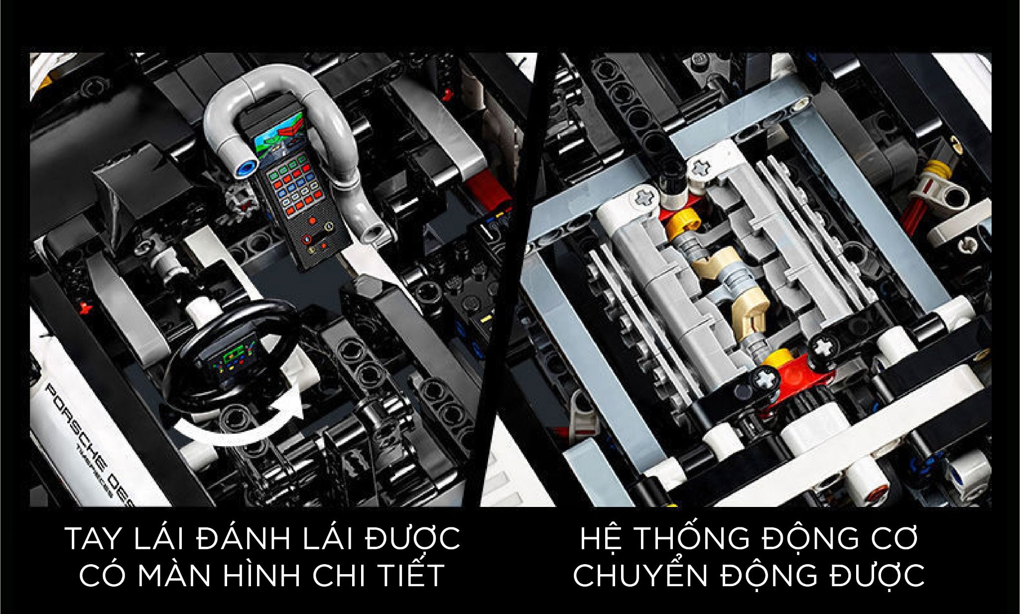  Mô hình xe ô tô lắp ghép Porsche 911 RSR Technic 1580 pcs tỉ lệ 1:10 LG004 