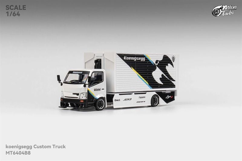  Mô hình xe tải có thùng truck custom Koenigsegg black/white limited 999pcs tỉ lệ 1:64 Micro turbo MT6404B8 