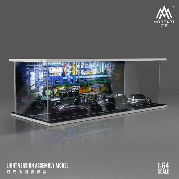  Hộp trưng bày mica mô phỏng đường phố Hongkong 3 mặt mica kích thước 30x13.3x10cm tỉ lệ 1:64 MoreArt MO914248 
