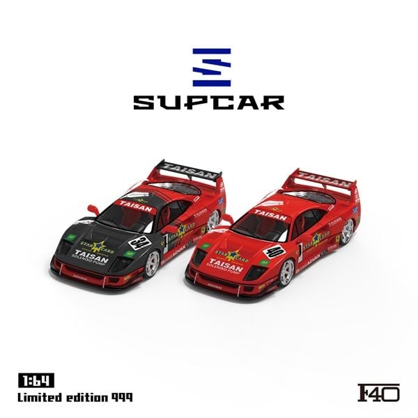  Mô hình xe Ferrari F40 racing STAR CARD TAISAN SOLENOID PUMP #40 tỉ lệ 1:64 Supcar SC64035 