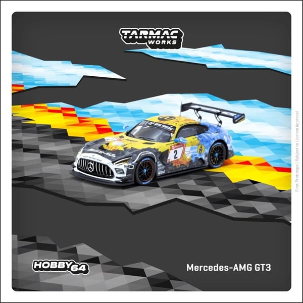  Mô hình xe Mercedes-AMG GT3, Nürburgring 24h 2020, Y. Buurman / N. Bastian / P. Ellis / H. Haupt tỉ lệ 1:64 Tarmac Works T64-062-20NUR02 