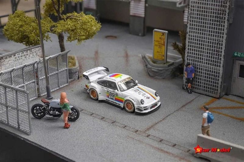  Mô hình xe RWB 964 GT Wing with Exhaust Pipe Details tỉ lệ 1:64 Star Model OT64415 