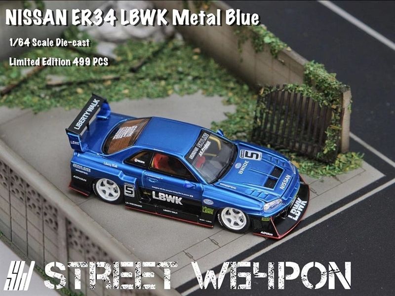  Mô hình xe ô tô Nissan ER35 SWNER34 #5 tỉ lệ 1:64 Street weapon SW64043 