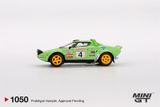  Mô hình xe Lancia Stratos HF #4 1979 Spanish Rally Champion card tỉ lệ 1:64 MiniGT MGT01050-BL 
