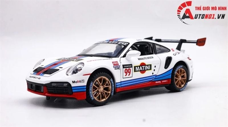  Mô hình xe Porsche 911 Gt3 RSR Martini full open tỉ lệ 1:32 Miniauto OT32036 